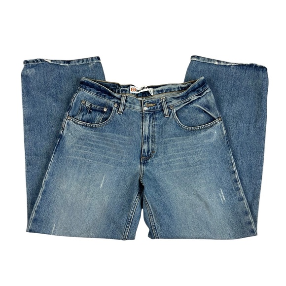 Vintage 90s Bullhead Men’s Loose Fit medium wash jeans SZ 31 X 30 - Picture 2 of 8